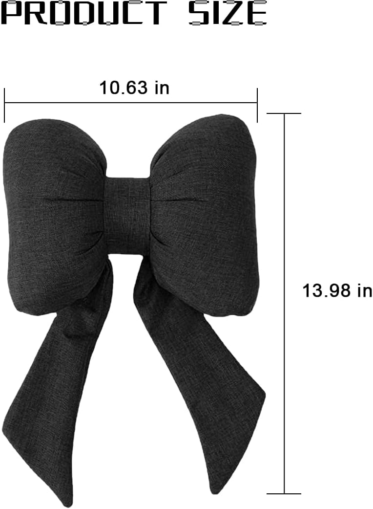 Bittwee Bow Car Headrest Pillow, Breathable Memory Foam Vehicle Neck Pillow with Adjustable Strap, Ergonomic Auto Neck Support Cushion for Pain Pressure Relief, Universal for Most Cars (Black) - Image 2